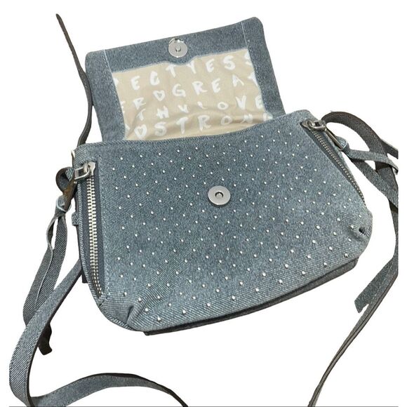 Aimee Kestenberg Bali Denim Studded Crossbody NWOT - Picture 12 of 13